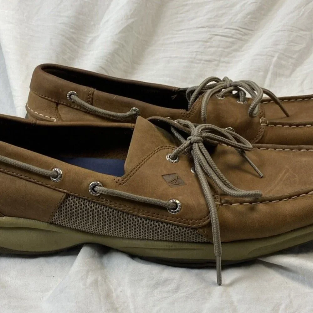 Sperry Top Sider Men’s 13 Medium Intrepid‎ Dark Tan Very Good Condition 0276308